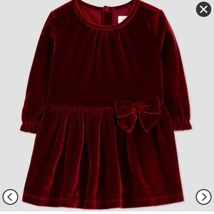 Velvet Maroon Dress with Diaper Cover